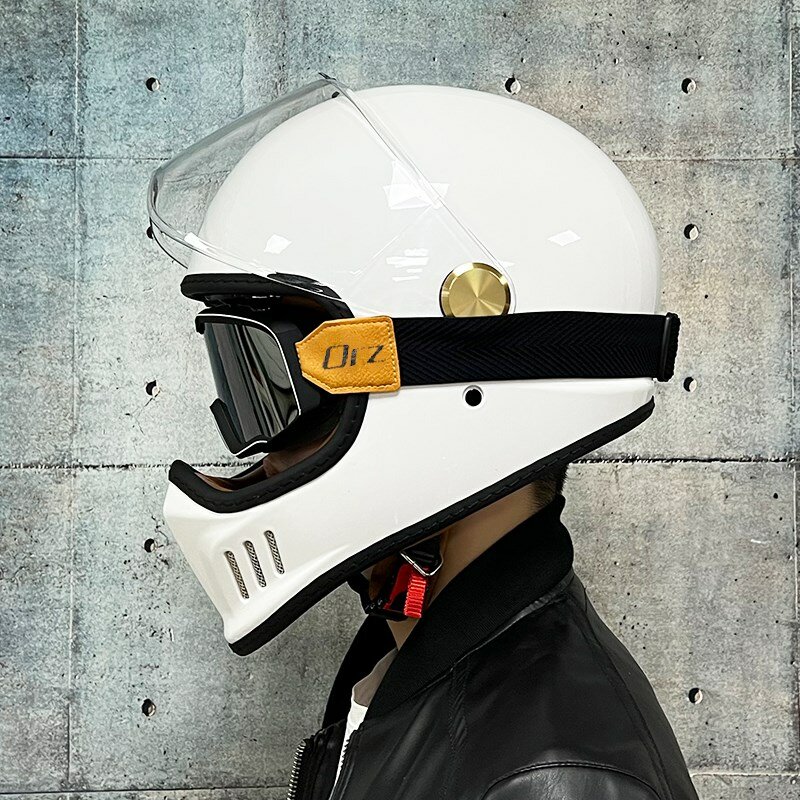 Dot-approved, motorcycle full-cover vintage helmet, Cafe cruiser helmet, PC lenses, suede lining