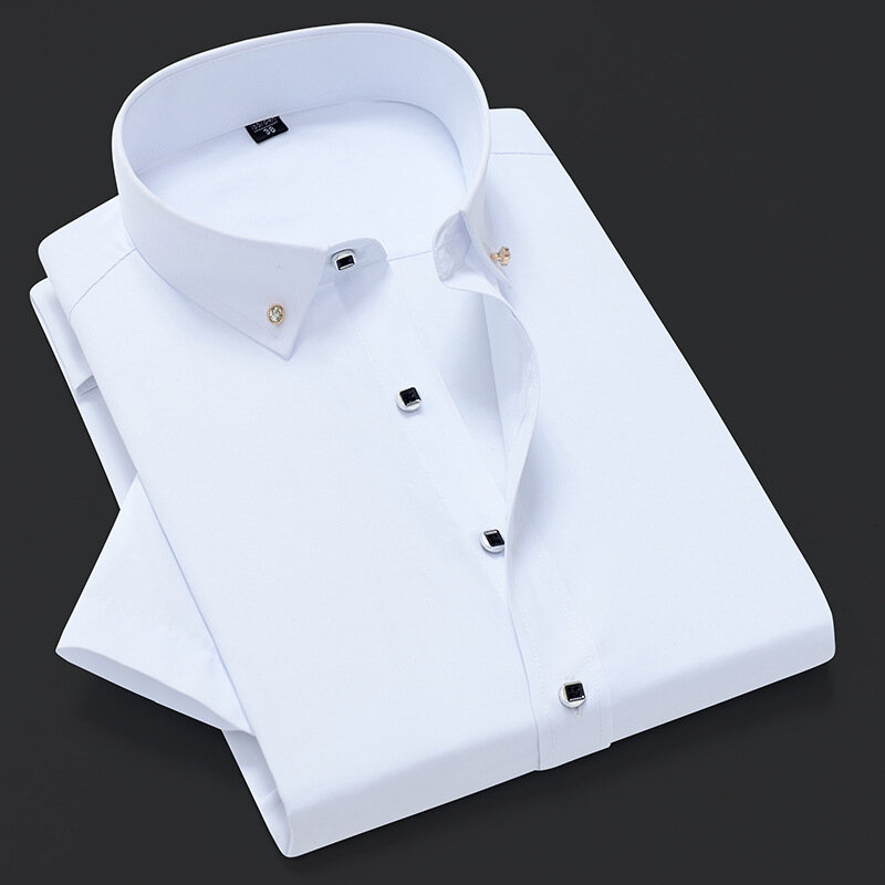 Camicia bianca da uomo nuova versione coreana di fascia alta spedizione gratuita vestiti popolari manica corta manica lunga vestito Casual camicie inferiori
