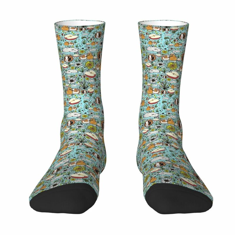 Носки для мужчин и женщин с изображением морской свиньи и цветов