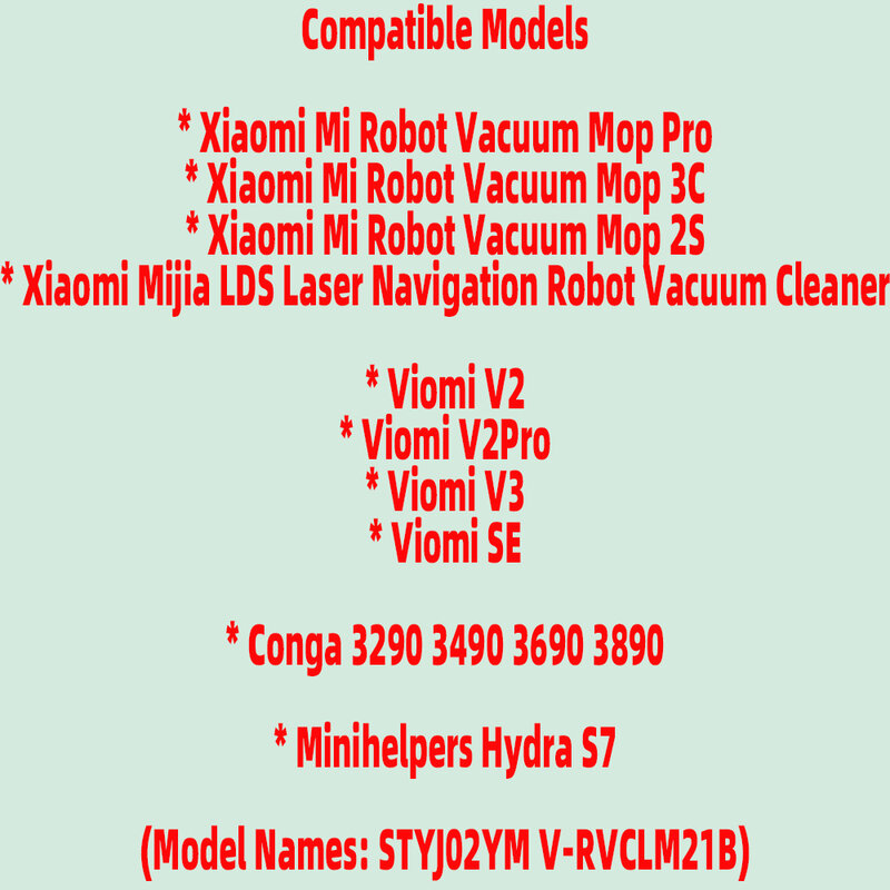 Kompatybilne z odkurzaczem roboczym Xiaomi Mi Robot Vacuum Mop Pro 3C 2S - Filtr HEPA, Boczna główna szczotka, Pokrywa głównej szczotki, Uchwyt mopu - Akcesoria - Części zamienne