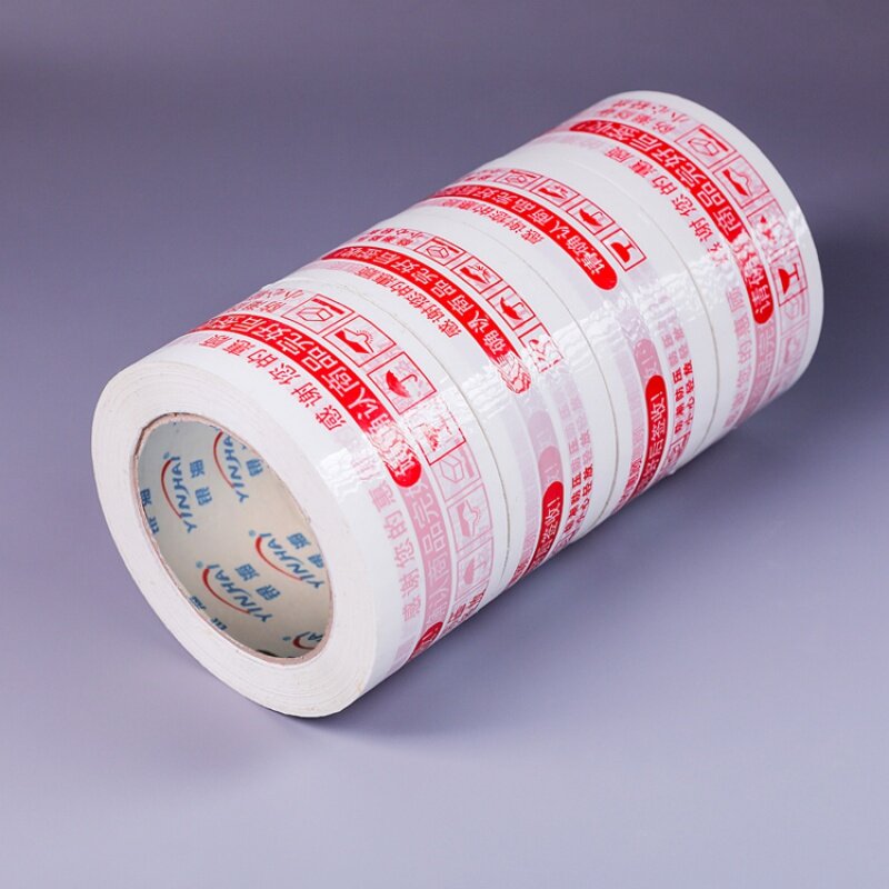 Индивидуальная продукция, хрупкая лента, небольшой рулон с одной фабричной упаковки, красная печатная лента, Пользовательский логотип, 48 мм, 100 м