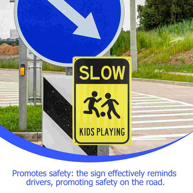 Street Sign Slow Down Road Sign Kids Play Caution Sign Metal Road Sign Traffic Street Sign Kids Slow Down Sign Warning Traffic