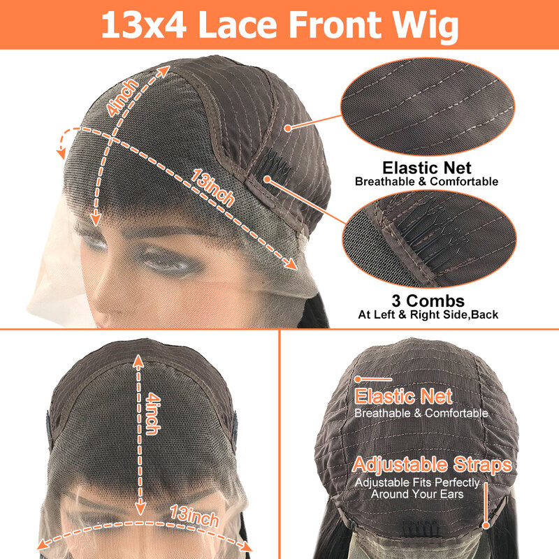 Прямые прозрачные передние парики на сетке 13x4, предварительно выщипанные короткие парики на сетке, фронтальные парики для черных женщин, бразильские натуральные парики из человеческих волос