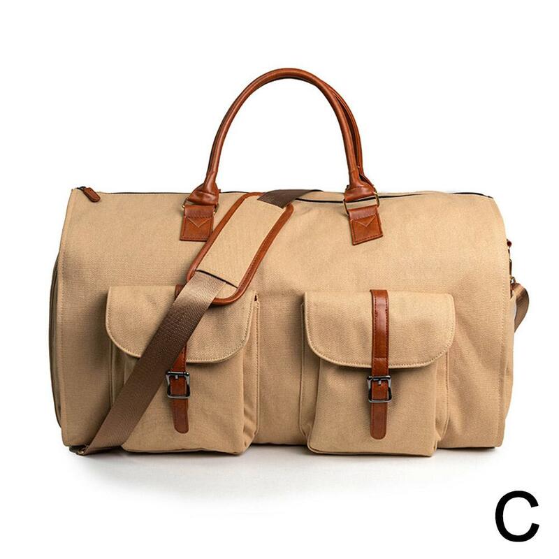 Duffel PU Garment Bag conversível para homens, saco grande impermeável, 2 em 1, vestido de terno de negócios, Carry On, R2n9