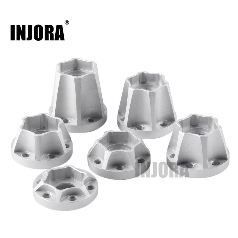 INJORA-CNC Alumínio Hex Hub para RC Crawler Car, Rodas Aro Axial, SCX10, Capra, Redcat, Gen8, VS4-10, 1.9, 2.2, 12mm, 1, 10