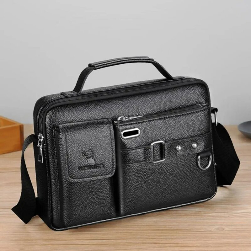 편안한 핸들 멀티 포켓 비즈니스 가방, 재사용 가능한 스트랩, 유용한 메신저 가방, 휴가용 남성 비즈니스 가방