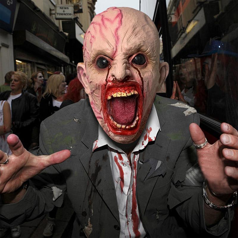 Хэллоуин, биохимическая маска, чехол для лица, страшный Премиум латексный жуткий головной убор, головной убор, ужасно яркий