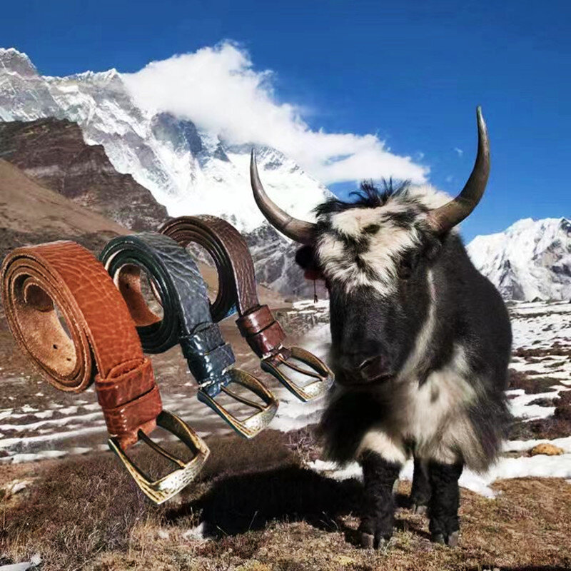 Cinturón de cuero yak raro y de gran altura Resistente y duradero. No se rompe