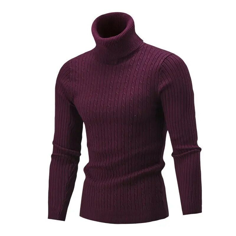 Suéter grueso de cuello alto para hombre, Jersey informal de alta calidad para invierno
