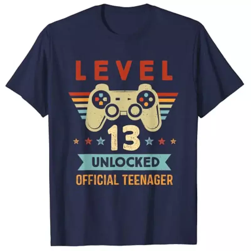 № 2a1111 уровень 13 разблокированный официальный подростковый 13-й день рождения Футболка геймера товары на заказ