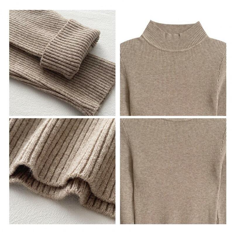 Women Sweater Turtleneck Women Pullover Sweater Basic Casual Slim Stretch Soft Ribbed Knitted Top Woman Sweaters Streetwear