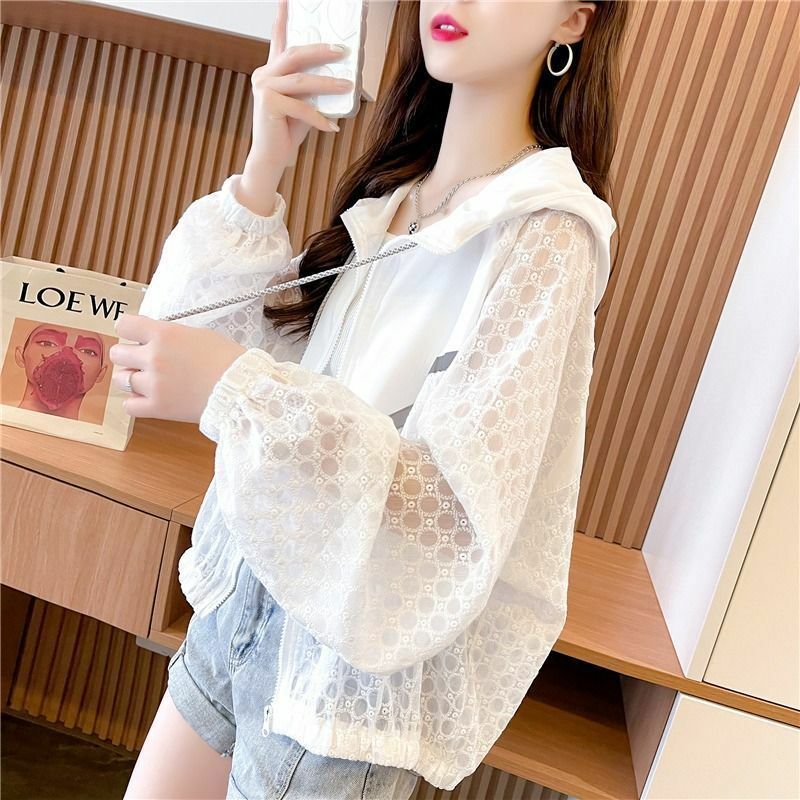 Summer New Thin Loose Printing Coats Long Sleeve Contrast Patchwork All-match Tops Fashion Casual Trend Women Clothing