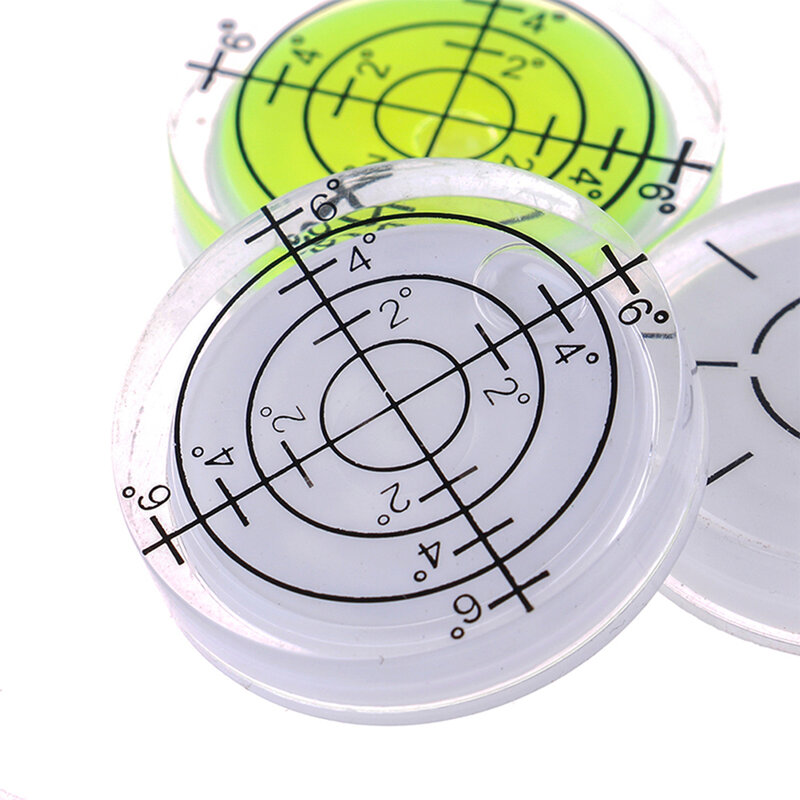 Nivel de marca de grado de burbuja de precisión, medidor Circular redondo, herramientas de medición, regla Horizontal, 32mm, 1 ud.