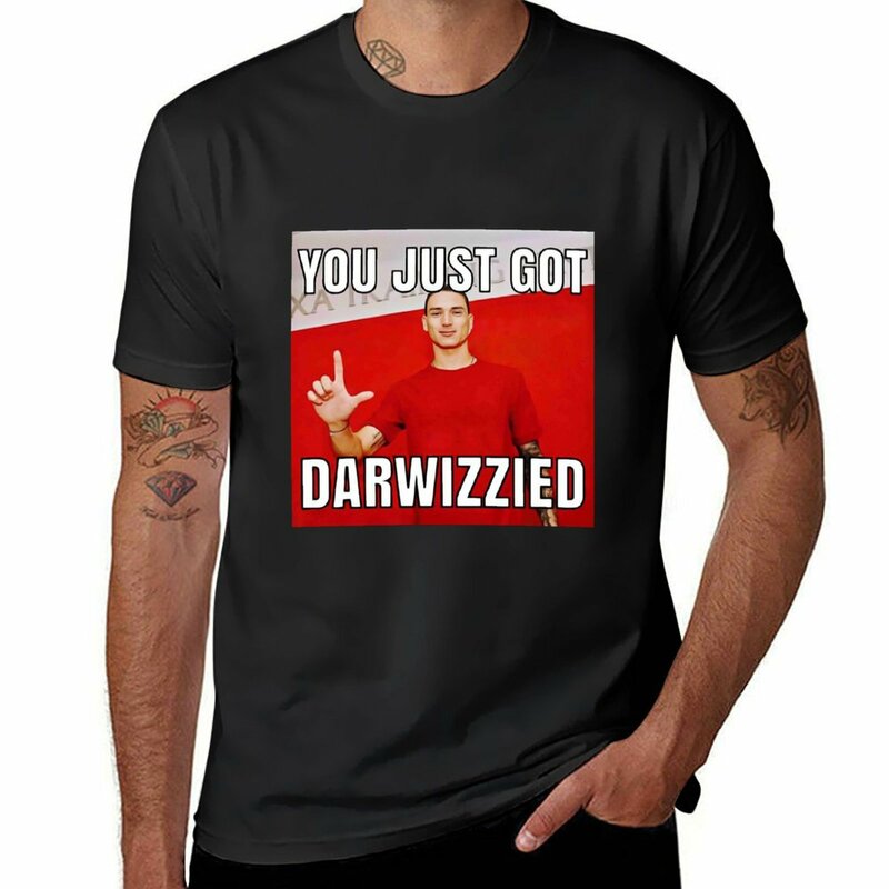 T-shirt graphique surdimensionné pour hommes, You Just Got Darwizzcence, Économie animés