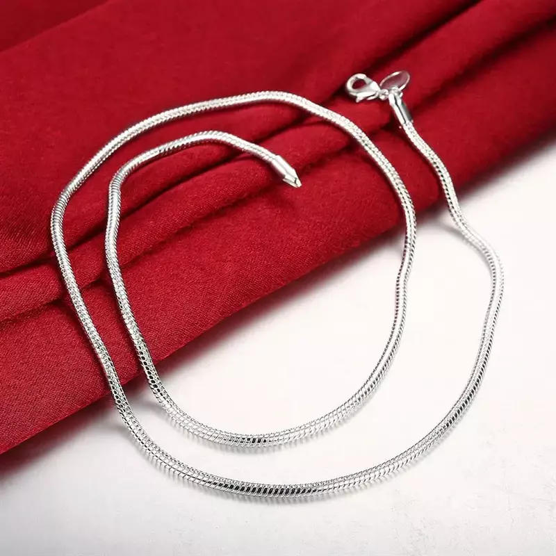925 Sterling Silber 16/18/20/Zoll 3mm Schlangen knochen Kette Halskette für Frauen Männer Hochzeit Modeschmuck Charme Geschenke