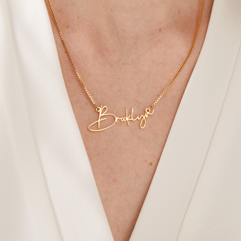 Collar de oro personalizado con nombre, cadena de caja, joyería hecha a mano, regalo de cumpleaños personalizado para su mamá