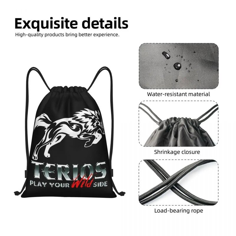Terios Drawstring Backpack Sports Gym Bag for Men Women Shopping Sackpack