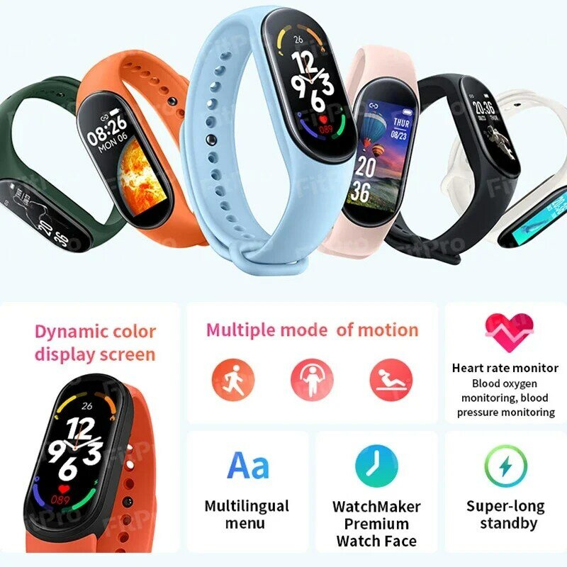 Reloj inteligente deportivo multifunción, pulsera de Fitness con Monitor de ritmo cardíaco y sueño, resistente al agua IP67, para Android e IOS