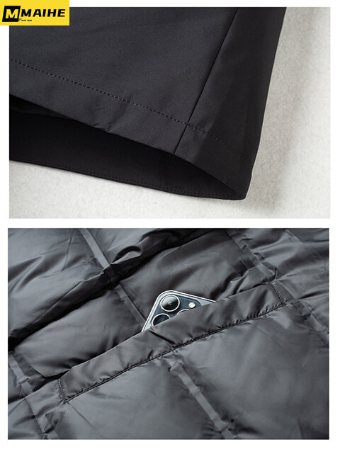 Мужской зимний пуховик, модное повседневное утепленное теплое пальто со съемным капюшоном, деловая Повседневная Мягкая мужская одежда