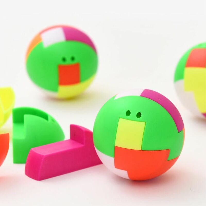 Mini rompecabezas de plástico para niños, juguete educativo de ensamblaje, bola multicolor, regalo creativo, 1 pieza