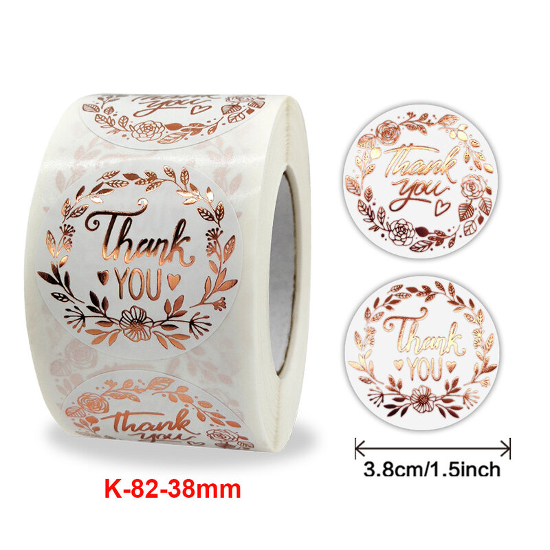 100-500 Pcs 1.5inch/3.8cm Round Laser English Thank You Gift Seal Sealing Stickers with Waterproof Wedding Holiday Label
