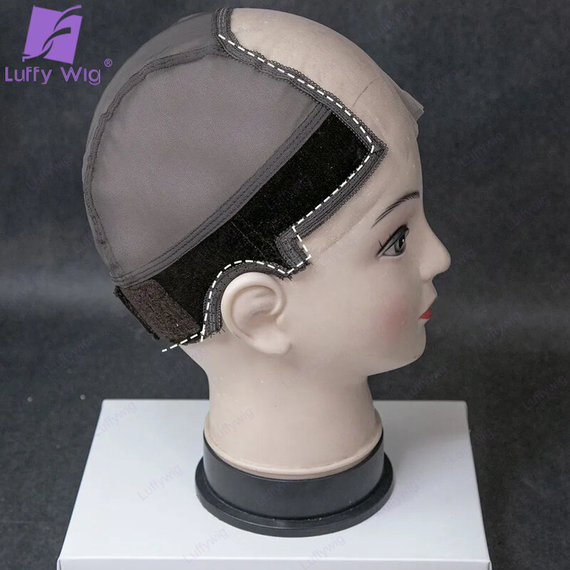 Non Slip Wig Cap For Making Wigs Swiss Lace Genius Wig Cap With Adjustable Velcro U Part Lace Wig Cap for Wearing Under Wigs