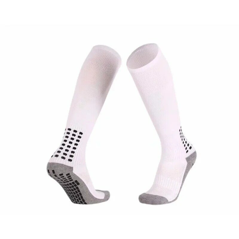 Calcetines largos de algodón antideslizantes para hombre y mujer, medias transpirables de goma para correr, fútbol, ciclismo, alta calidad