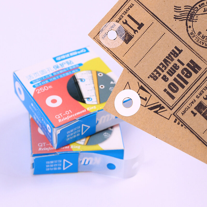 250 etichette di protezione per perforatore di carta/scatola etichette autoadesive per rilegatura di carta a fogli mobili adesivi rotondi per la scuola dell'ufficio