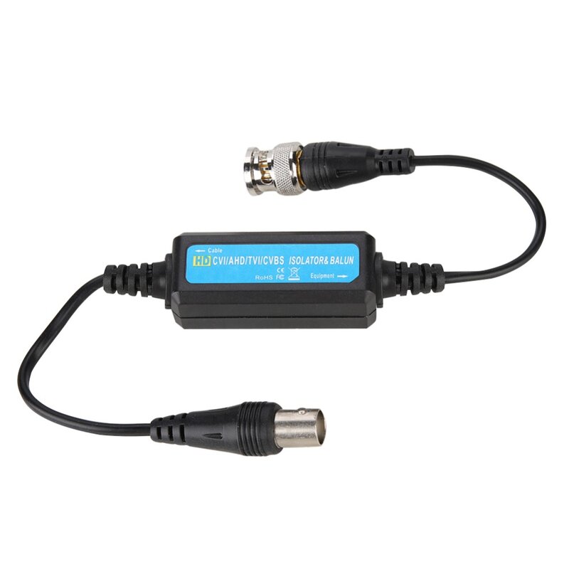 HD-TVI/CVI/AHD/CVBS Ground Loop Isolator Video Balun Coaxial BNC Male to Female for Camera 60 dB crosstalk and noise immunity
