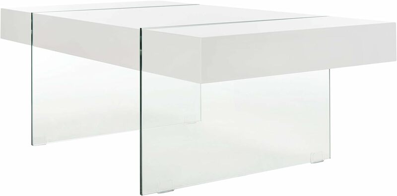 Safavieh-白いガラスの脚コーヒーテーブル、家庭用