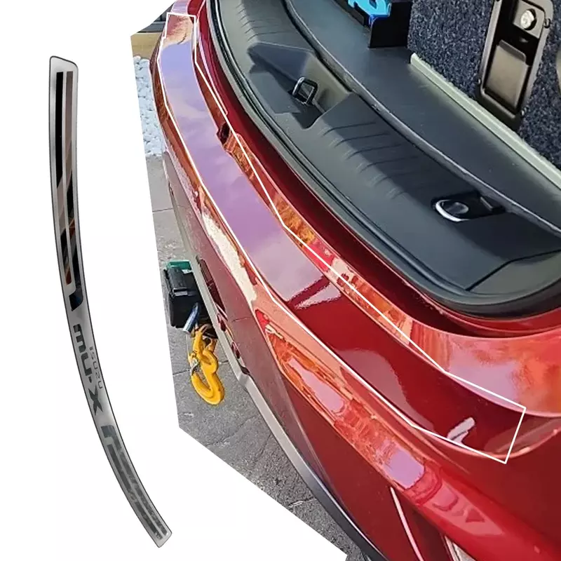 Protector de parachoques trasero de acero inoxidable para coche, accesorios para Isuzu MU-X MUX 2023 2024, placa de desgaste, embellecedor de maletero