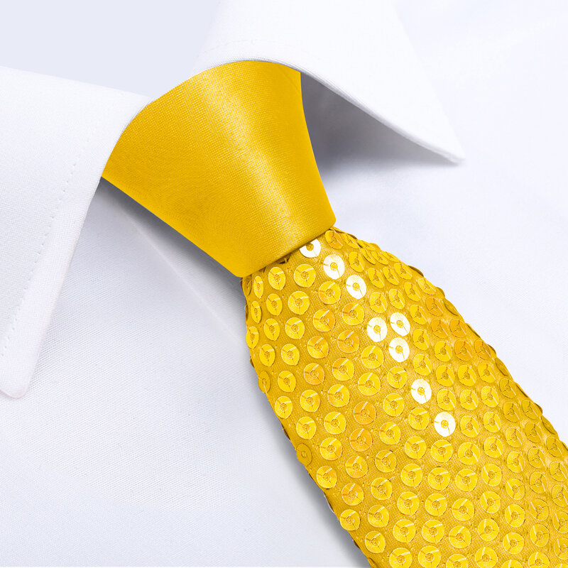 Elegante ouro brilhante lantejoulas gravata com bolso quadrado masculino feminino desempenho de palco prom acessórios gravata presente para homem dibangu