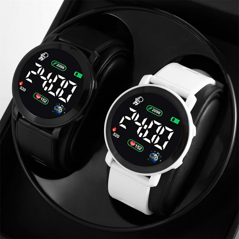 Reloj Digital deportivo para niños y niñas, pulsera de silicona cuadrada con pantalla LED, resistente al agua