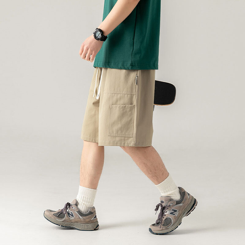 Удобные и стильные мужские хлопковые шорты-карго для лета, свободные спортивные шорты