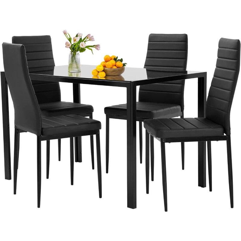 Zestaw stołów do jadalni Zestaw szklanych stołów do jadalni na małe przestrzenie Stół i krzesła kuchenne