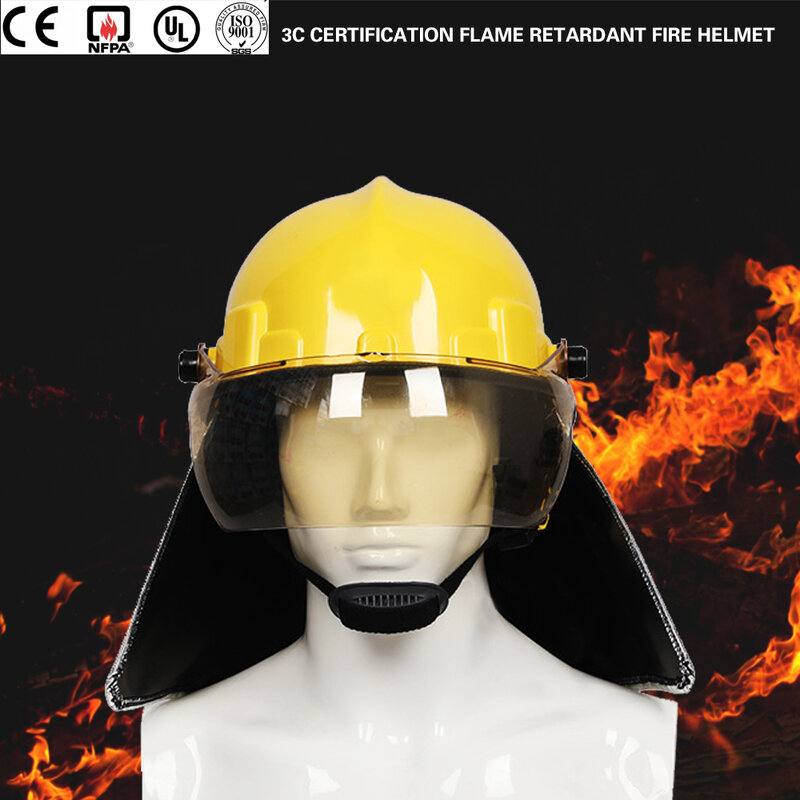 Casco de seguridad ABS para bomberos, protector de rescate de emergencia con máscara de capa, estilo coreano, CE, el más nuevo diseño