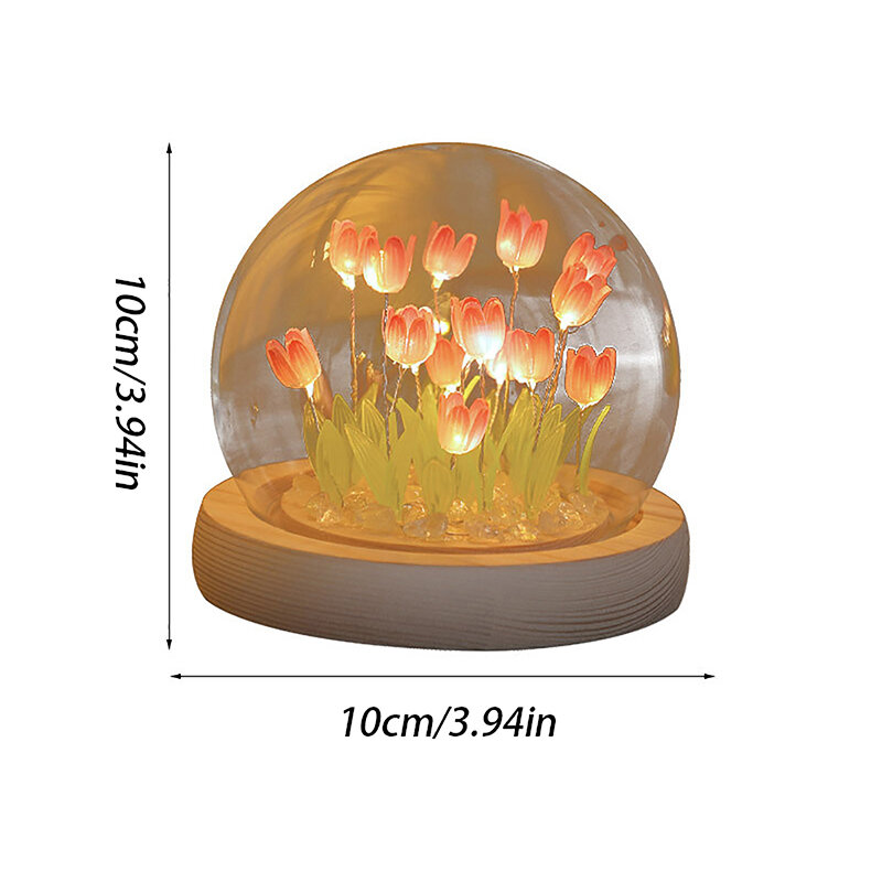 Tulip Night Lights LED Night Lamp Artificial Flower Valentine's Day Gift DIY Material Bedroom Home Decoration Desktop Ornament