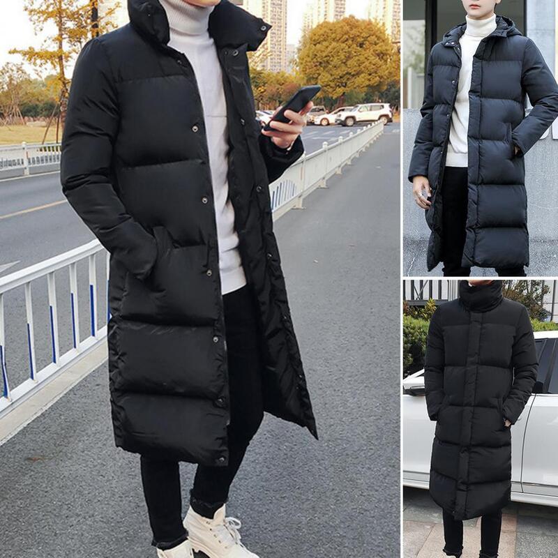 Trendy  Men Coat Male Thicken Cotton Padded Windbreaker Single Breasted Winter Men Jacket for Daily Wear