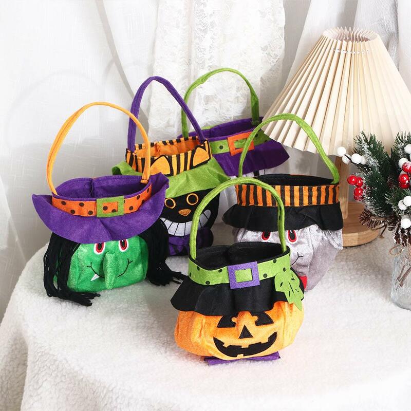 Bolsa de botín de truco de bruja de fiesta, bolsa de dulces de Halloween, bolsas de mano, bolso de calabaza