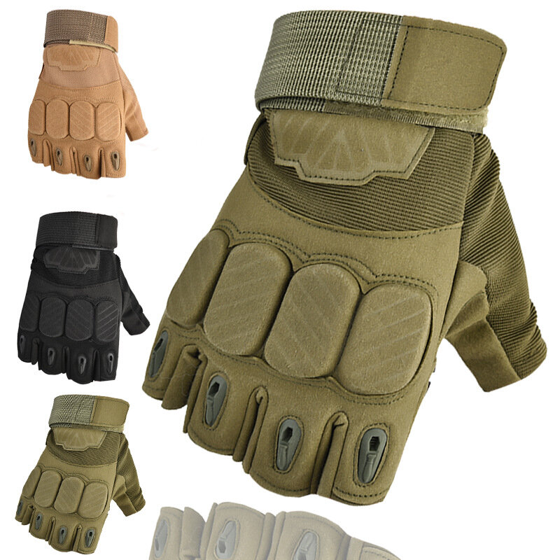 Guantes de medio dedo tácticos de comercio exterior, guantes antideslizantes de silicona para montar en motocicleta, fuerzas especiales