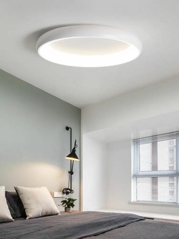 Modern elegant ceiling lamp LED round with remote control dimming bedroom room ceiling three-dimensional light is not dazzling
