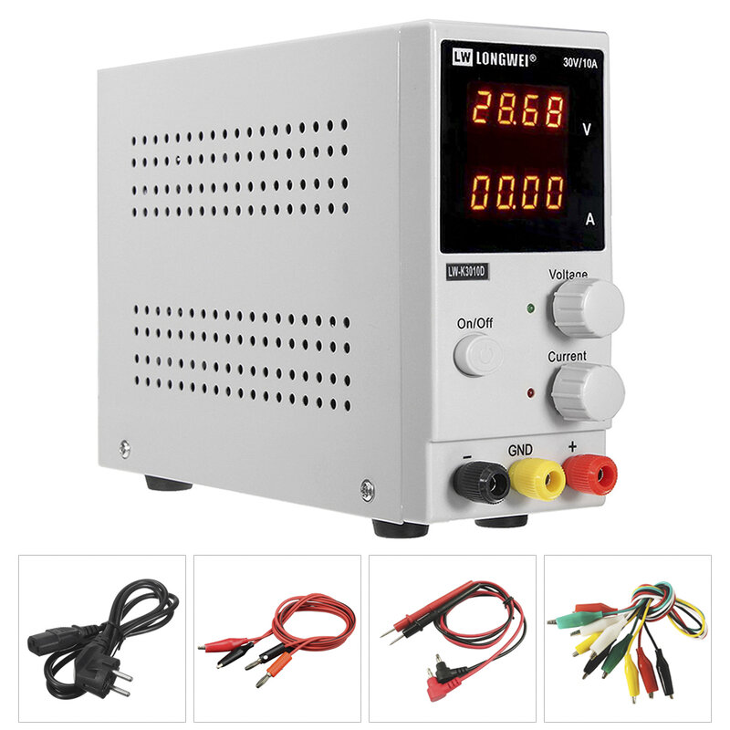 Adjustable DC Power Supply 30V10A LED Digital Lab Power Source Stabilized Power Supplies Switching Power Supply Voltage Regulato