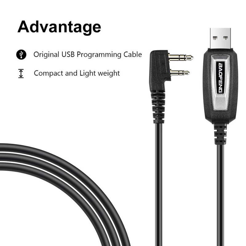 Pigments USB Câble avec CD pour Baofeng UV-5R 82 888S UV-S9PLUS UV-13 16 17 21 Pro Quansheng UV-K5 5R Plus Walperforated Talkie Radio