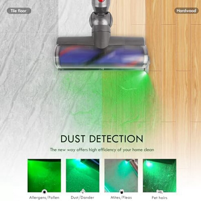 먼지 감지기 조명, 진공 LED 조명 부착물, 녹색 LED 조명, 가전 액세서리, 진공 청소기 헤드 액세서리