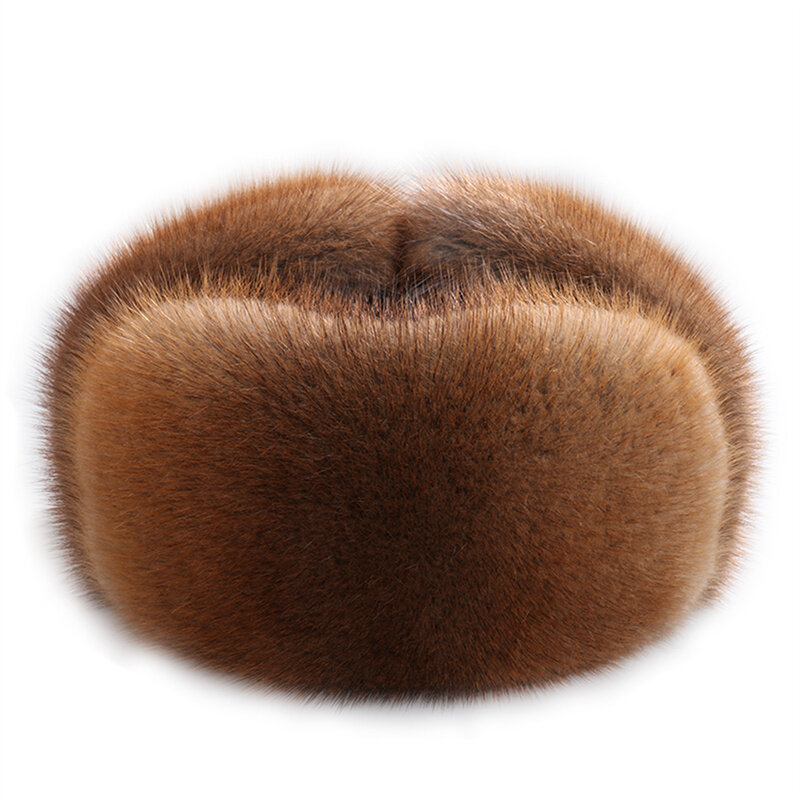 2022 nova cor natural chapéu de pele estilo siberiano chapéu de pele guaxinim completo ushanka chapéu de algodão para meia-idade boné lei feng hat