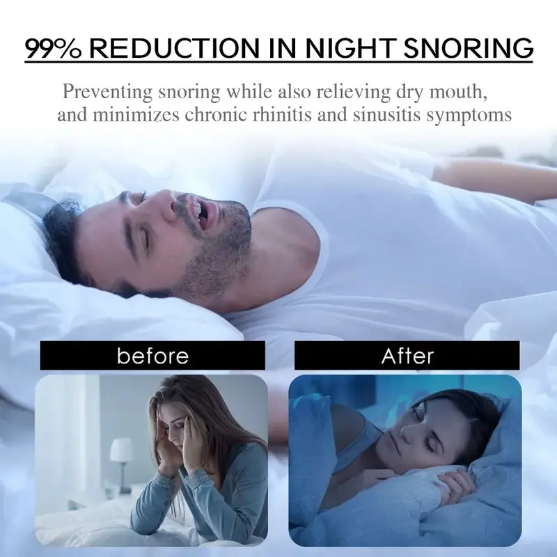 Korekcja antychrapiąca na nos poprawia sen, promując lepszą przenośną taśmę do nocnego snu i jamy ustnej