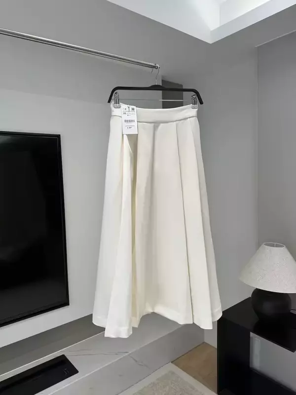 Женское Плиссированное Платье-накидка средней длины с боковым карманом и высокой талией