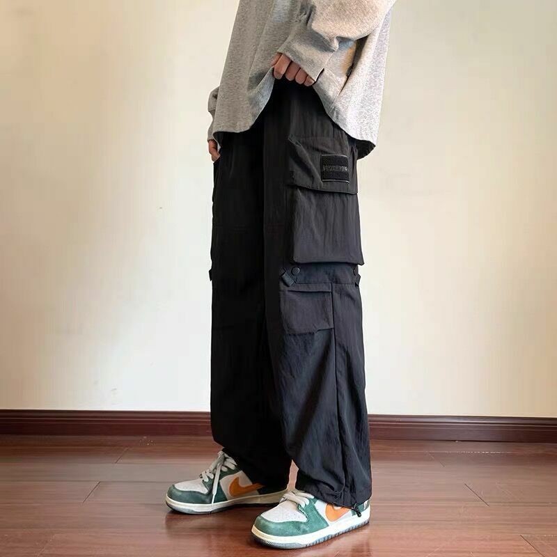 American cargo pants spring and autumn style high street outdoor lovers casual straight tube sports pants y2k sweatpants
