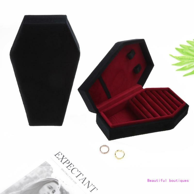Caja para presentación joyas con forma ataúd, caja organizadora joyas portátil, caja baratijas, envío directo