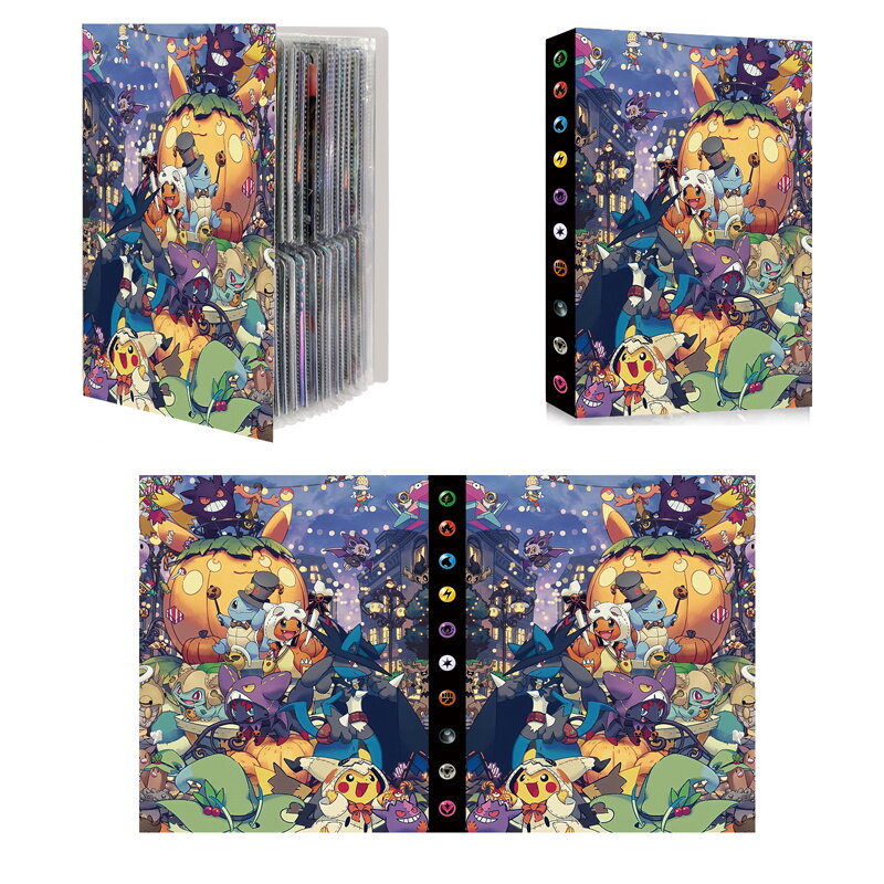อัลบั้มรูปอนิเมะวันฮาโลวีน240ชิ้น, แฟ้มสะสมแผนที่โฟลเดอร์จดหมายแฟ้มสะสมเอกสาร Charizard Pikachu Vmax GX EX
